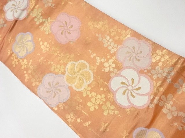 JAPANESE KIMONO / VINTAGE NAGOYA OBI / WOVEN UME BLOSSOM